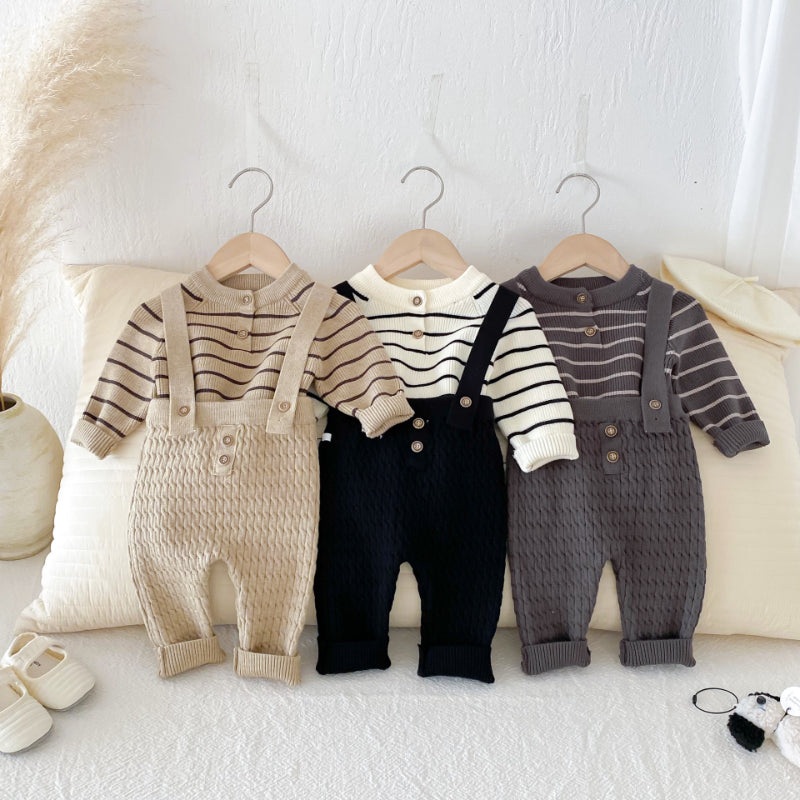 【BABY】ニットセーター＆サロペットセットSK092408