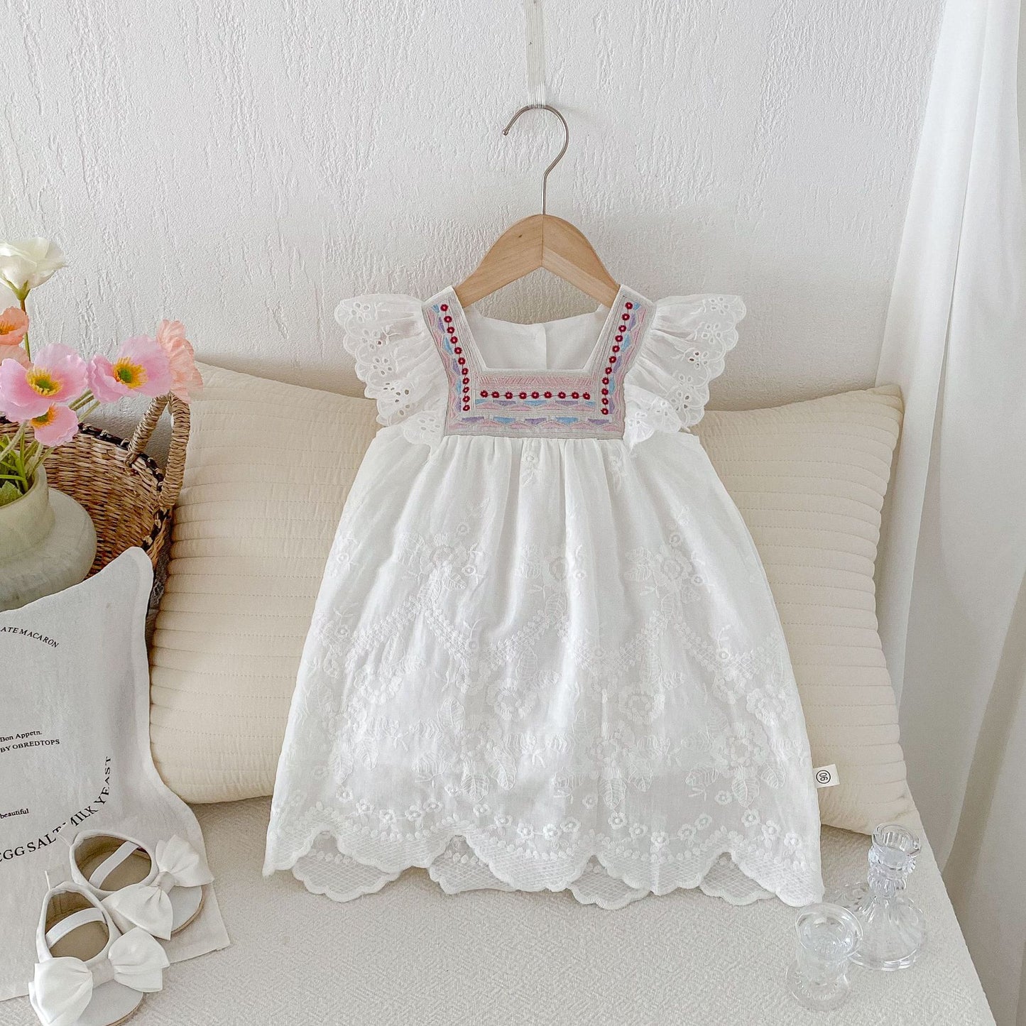 【BABY&KID】夏新作 刺繍レースワンピースSK072612