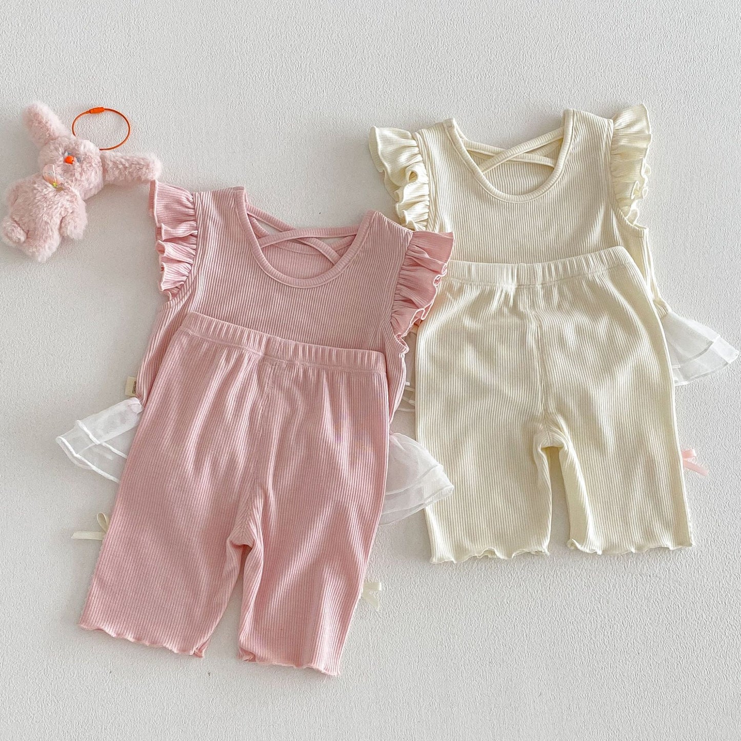 【BABY&KID】夏新作 レース切替Tシャツ&ショートパンツSK105116