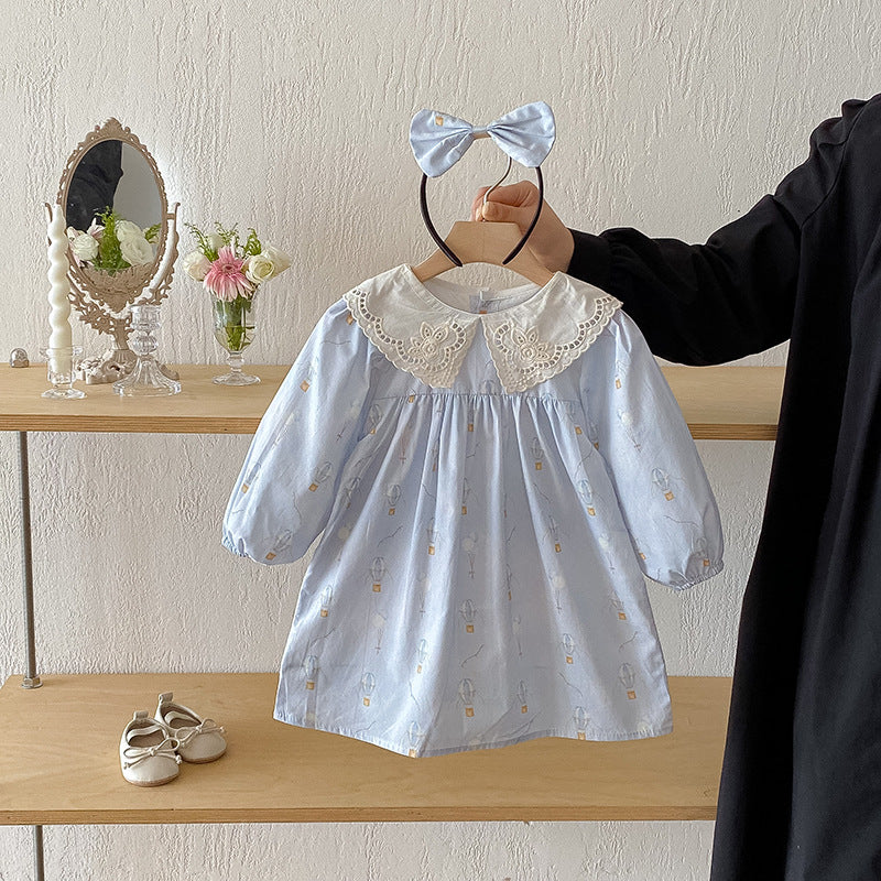 【姉妹服】バルーン刺繍襟ロンパース、ワンピースSK101116