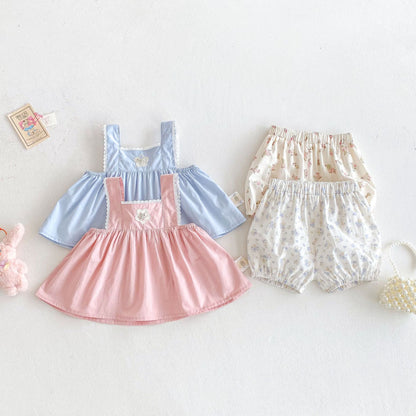 【BABY&KID】夏新作 無地キャミソール、花柄ショートパンツSK080614