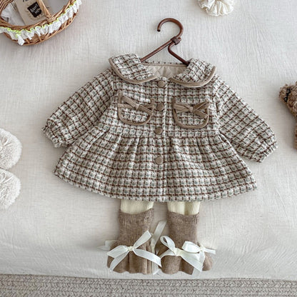 【BABY】冬新作リボンポケットウール中綿コートSK102727