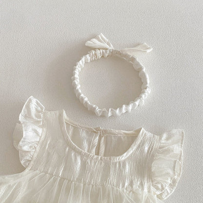 【BABY】夏新作スウィートチュールロンパースワンピースSK104819