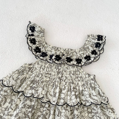 【BABY&KID】夏新作 フローラル刺繍ノースリーブワンピースSK090322