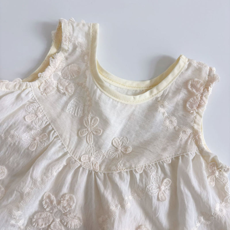 【BABY】夏新作 花刺繍レーストップス＆パンツSK092111