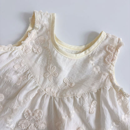 【BABY】夏新作 花刺繍レーストップス＆パンツSK092111