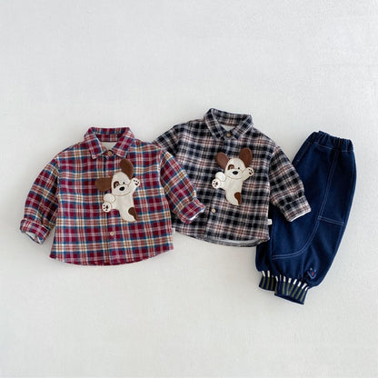 【BABY&KID】冬新作カートゥーンワッペンシャツ、ジョガーデニムパンツSK107719