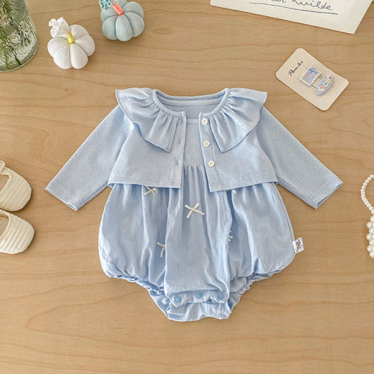 【BABY】ニットロンパース＆丸襟カーディガンSK103913