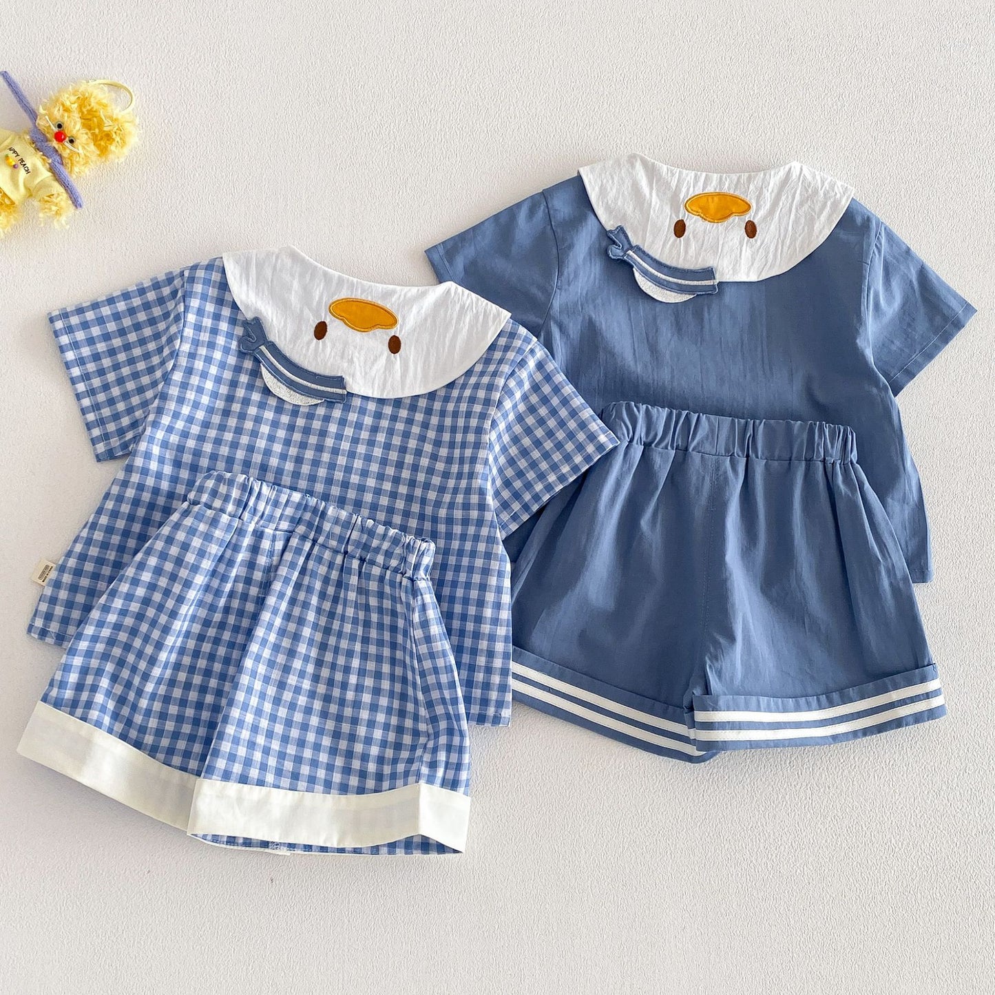 【BABY&KID】夏新作 カートゥーン丸襟Tシャツ、ショートパンツSK105114