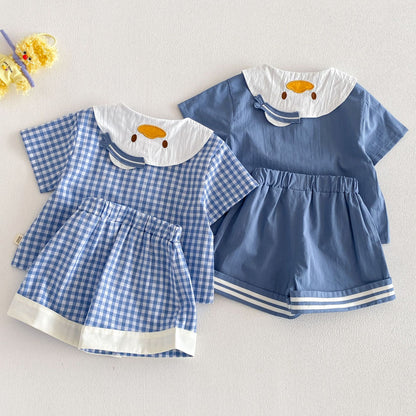 【BABY&KID】夏新作 カートゥーン丸襟Tシャツ、ショートパンツSK105114