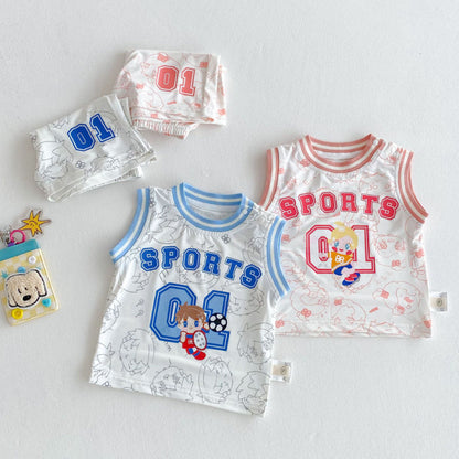 【BABY&KID】夏新作 カートゥーンキャミ2点セットSK070213