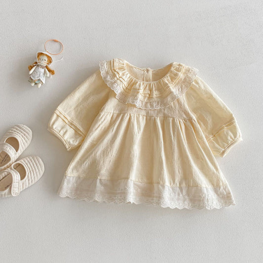 【BABY】クルーネックレースロンパースドレスSK100711