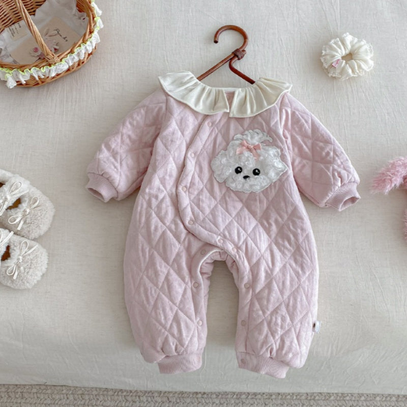 【BABY】冬新作わんちゃんフリル襟カバーオールSK102706