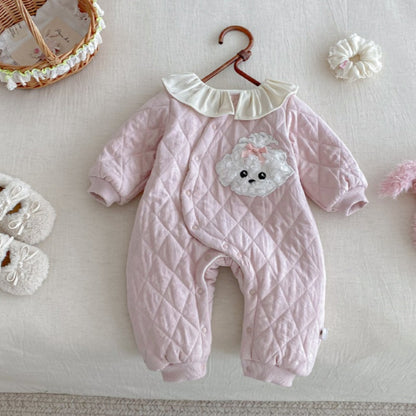 【BABY】冬新作わんちゃんフリル襟カバーオールSK102706