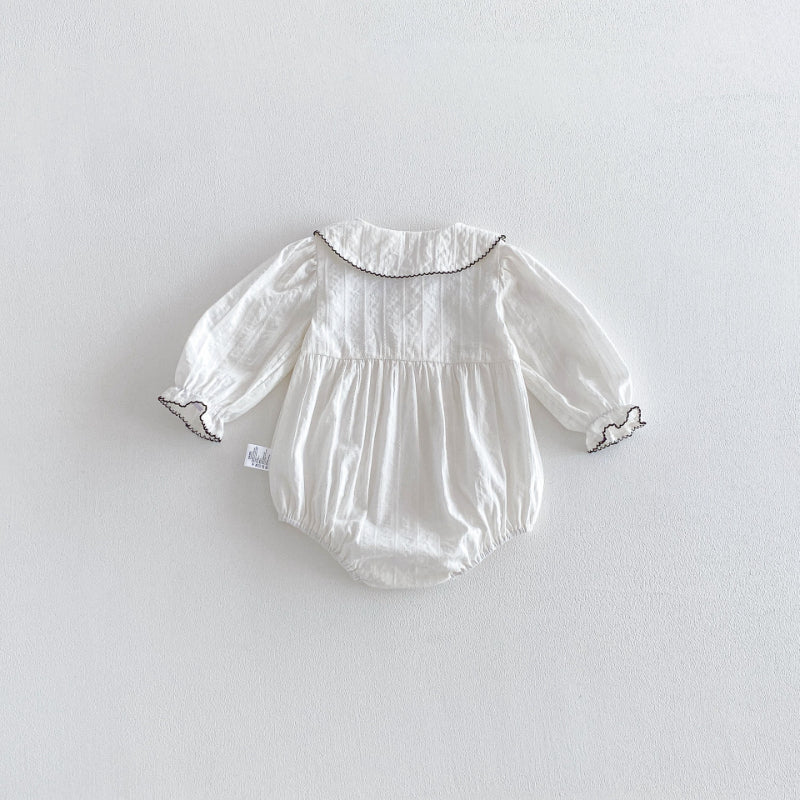 【BABY】刺繍入りドールカラーロンパースSK103607