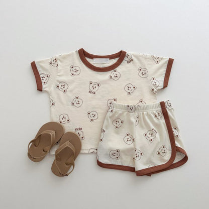 【BABY&KID】夏新作 ベア総柄セットアップSK091212