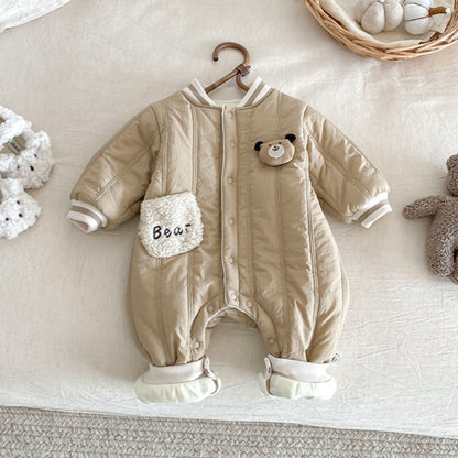 【BABY】冬新作くまさん裏起毛カバーオールSK102716