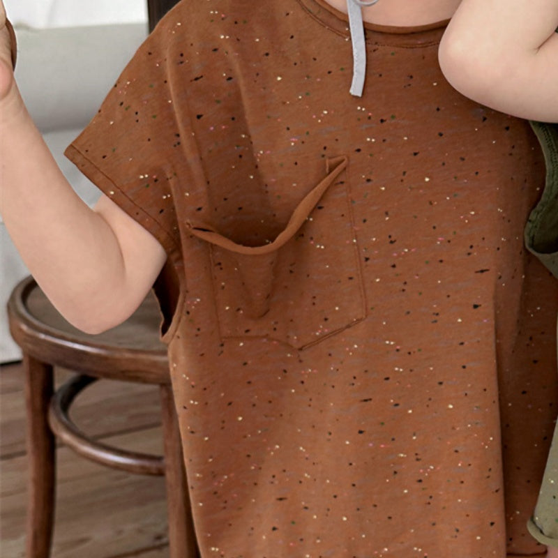 【BABY&KID】夏新作 切りっぱなし半袖TシャツSK080507