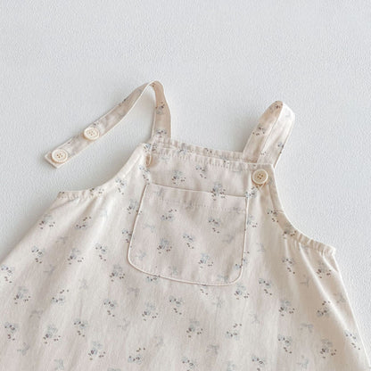【BABY&KID】花柄サロペットスカート＆ガールシャツSK092434