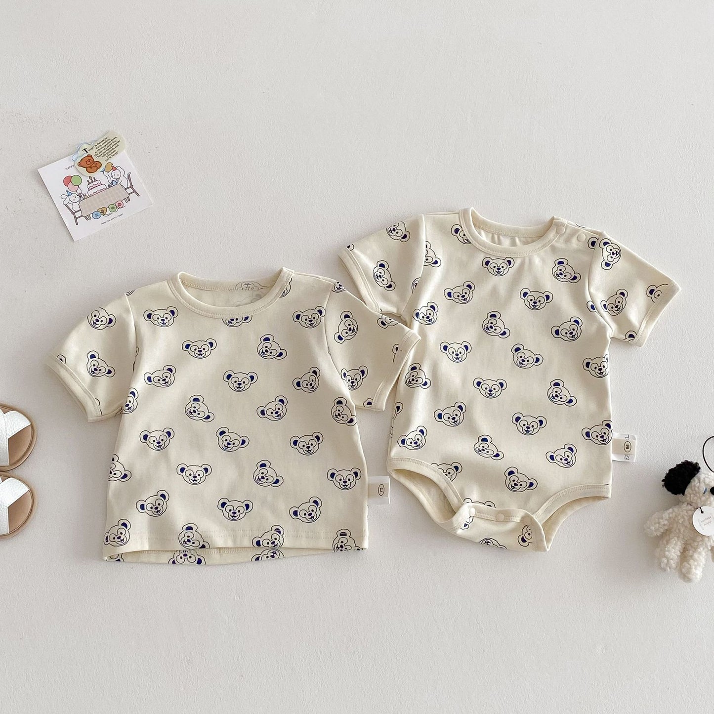【BABY】夏新作  総柄カートゥーンロンパース、サロペット、ＴシャツSK061602