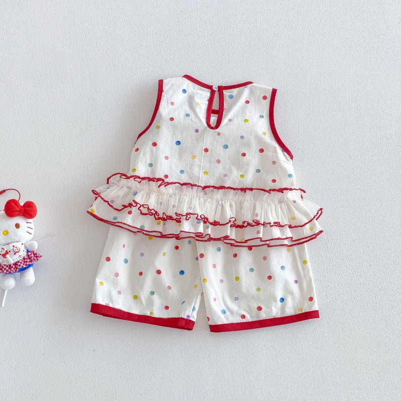 【BABY&KID】夏新作フリルドットセットアップSK105915