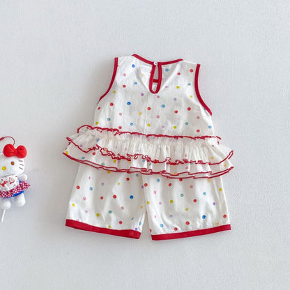 【BABY&KID】夏新作フリルドットセットアップSK105915