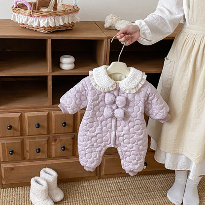 【BABY】韓国風小花柄キルティングカバーオールSK102924