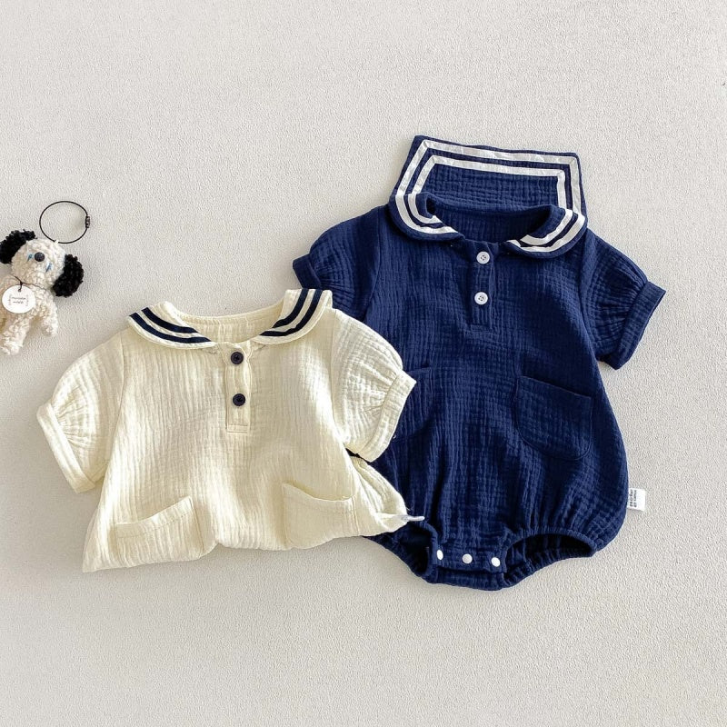 【BABY】夏新作コットンガーゼしぼ感ロンパースSK105809