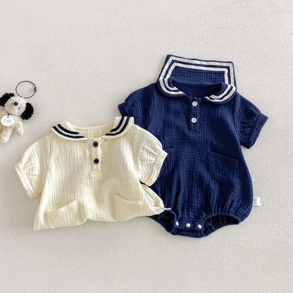 【BABY】夏新作コットンガーゼしぼ感ロンパースSK105809