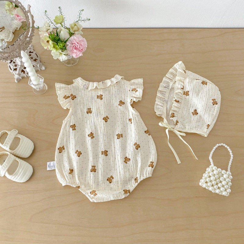 【BABY】夏新作くまプリントロンパースSK105806