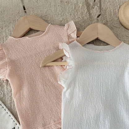 【BABY】夏新作 無地フリル袖TシャツSK091320