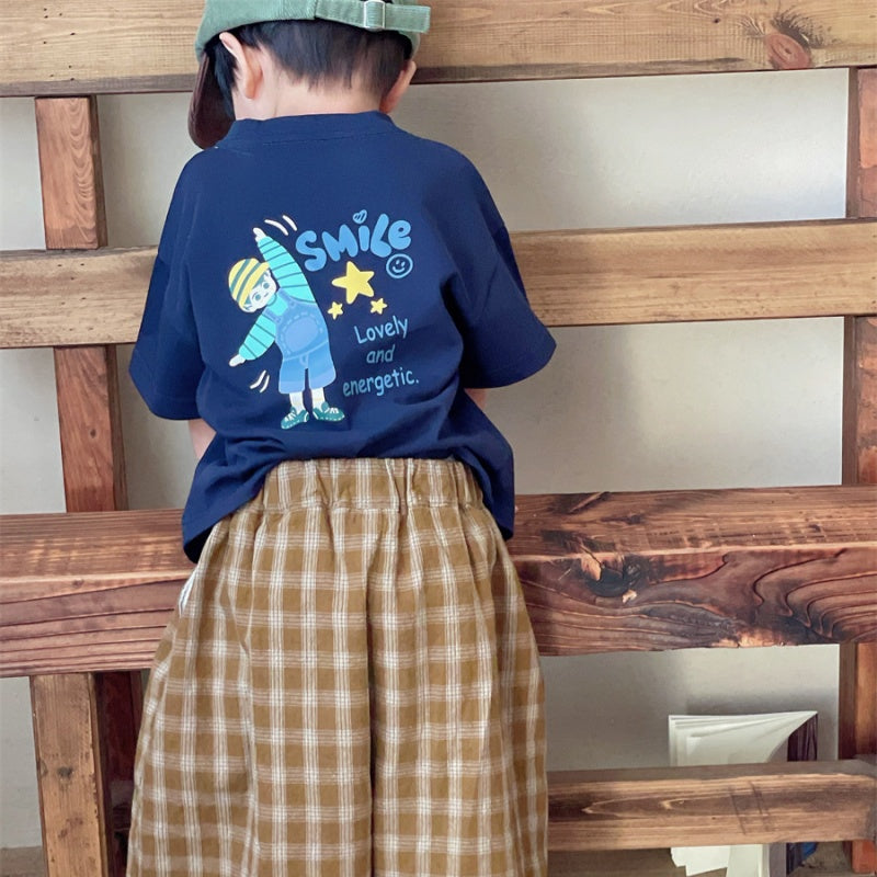 【BABY&KID】夏新作 バックプリント半袖TシャツSK080510
