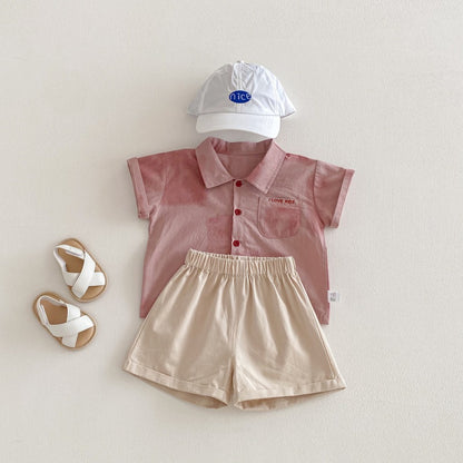 【BABY】夏新作ピンクシャツ＆ショートパンツSK104616