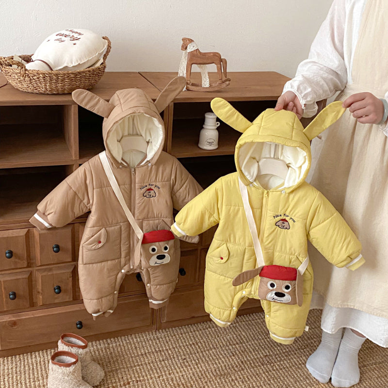 【BABY】取り外しフード裏起毛カバーオール＆バッグセットSK102913