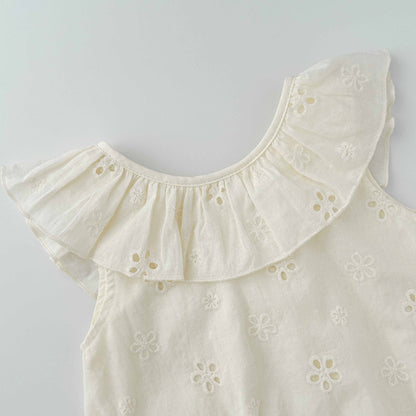 【BABY】夏新作 花刺繍ロンパースSK082509