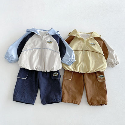【BABY&KID】ワッペンマウンテンパーカー、カーゴパンツSK107214