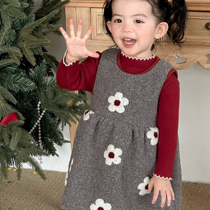 【BABY】冬新作レトロ花柄ジャンパースカートSK102724