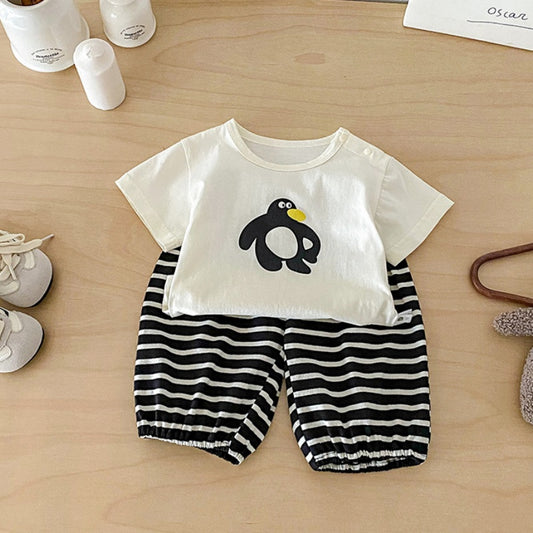 【BABY】夏新作ペンギンTシャツ＆ボーダーパンツSK104518