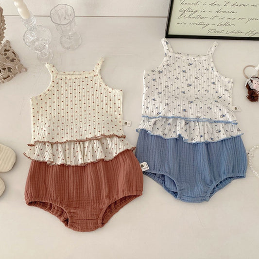【BABY】夏新作 花柄キャミ＆無地ショートパンツSK091835