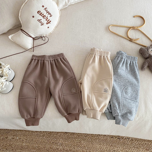 【BABY&KID】冬新作おうち刺繍裏起毛パンツSK102525