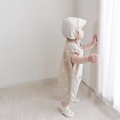 【BABY】夏新作 ドット柄、無地ロンパースSK072019