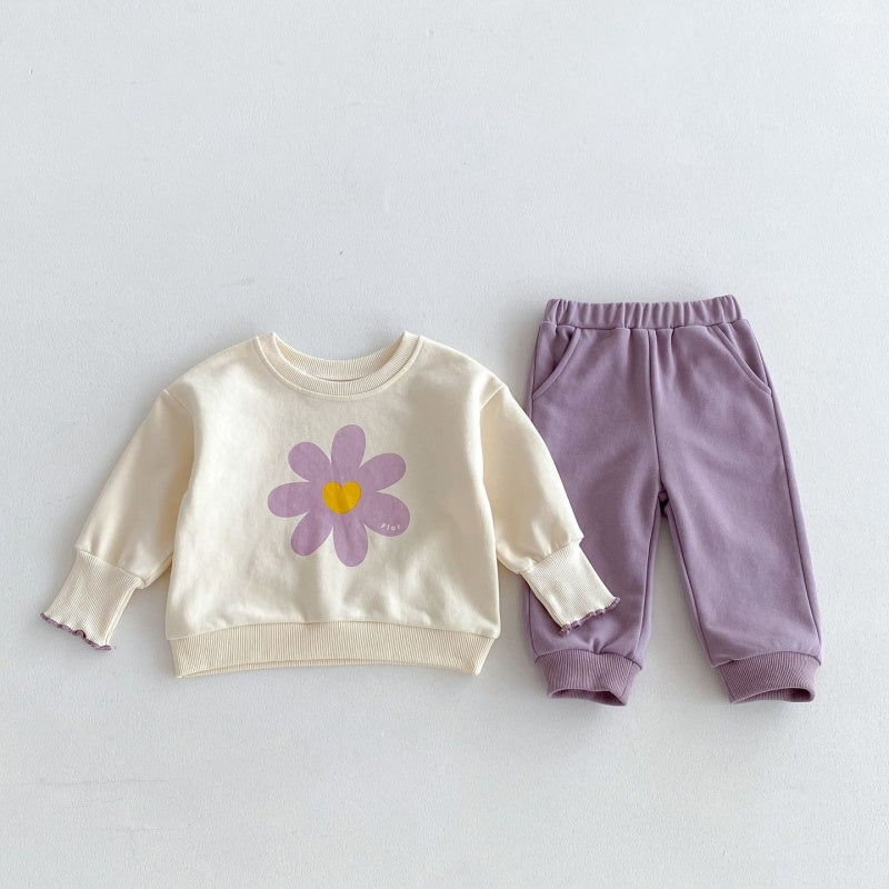 【BABY&KID】パープルフラワー可愛いセットアップSK032209