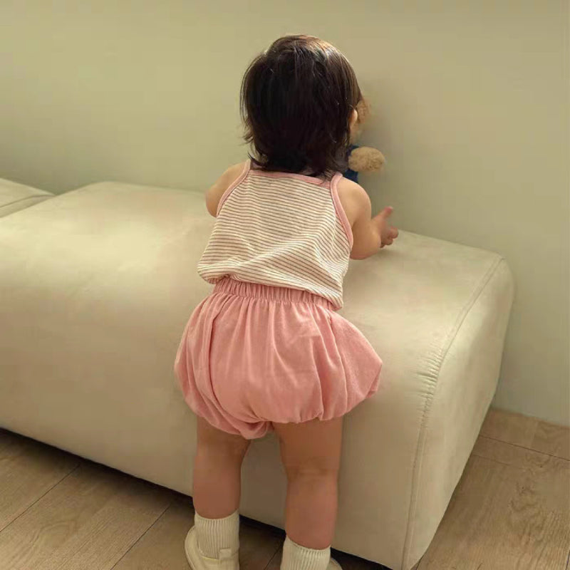 【BABY】夏新作 ボーダーキャミソール＆ショートパンツSK082701