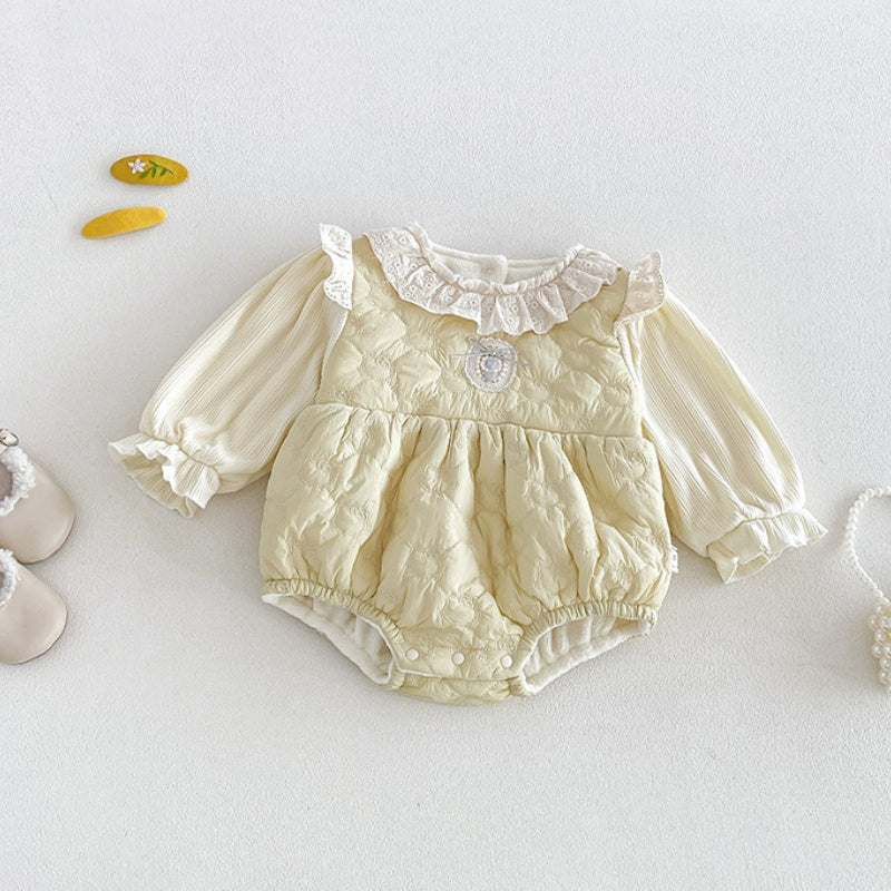 【BABY】冬新作フリル襟裏起毛ロンパースSK108303