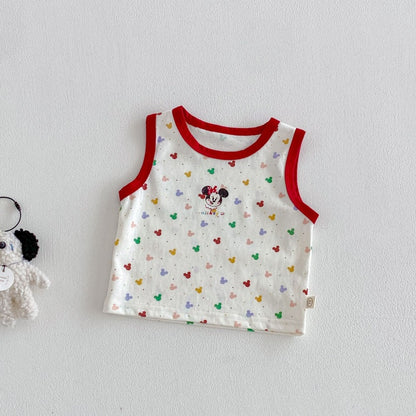 【BABY&KID】夏新作立体カートゥーンサロペットショートパンツ、総柄タンクトップSK105615