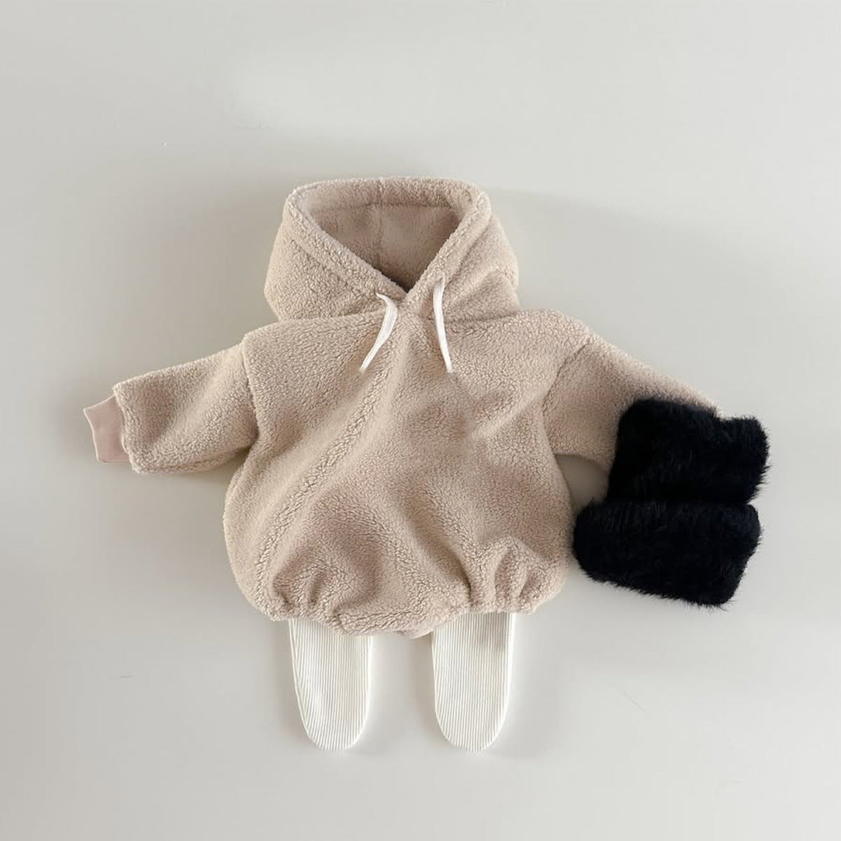 【BABY】ふわふわのカジュアルフード付きロンパースSK103106