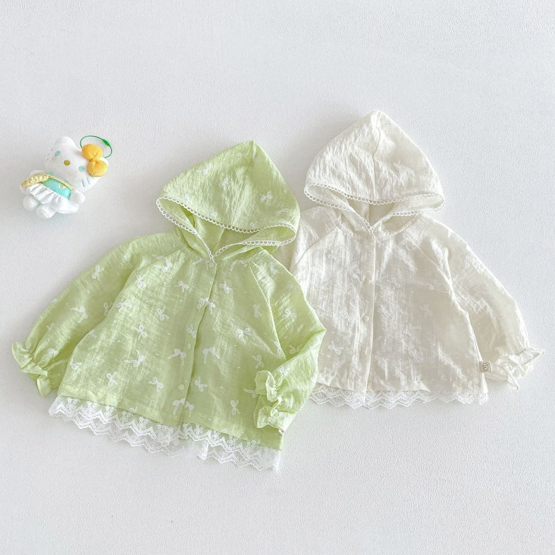 【BABY&KID】夏新作フリルフードUVカーディガンSK105908