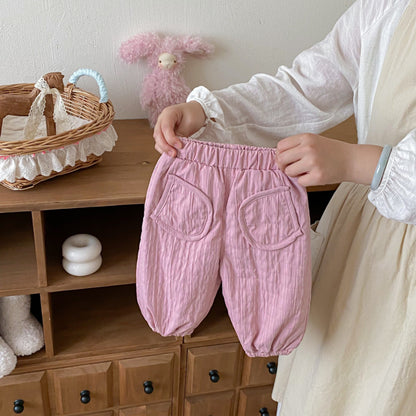 【BABY&KID】冬新作無地裏起毛パンツSK102531