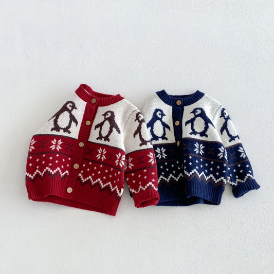 【BABY&KID】冬新作ペンギンニットカーディガンSK108504