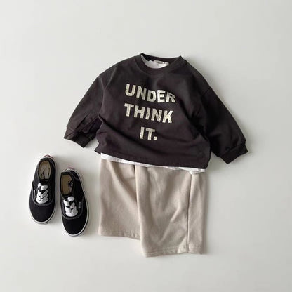 【BABY&KIDS】 INS風英字プリントラウンドネック長袖シャツSK060701